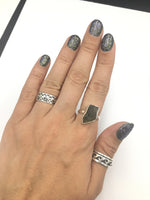 Moldavite Natural Tektite Raw US Size 6 Sterling Silver Ring
