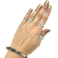 Moss Agate Gemstone Bead Stretch Elastic Stone Bracelet