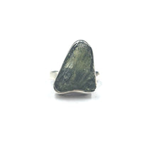 Moldavite Natural Tektite Raw US Size 5 Sterling Silver Ring