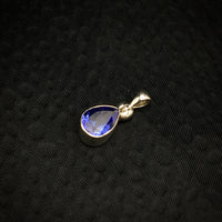 Tanzanite Violet Gem Faceted Teardrop Natural Gemstone Sterling Silver Pendant