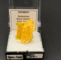 Orpiment #2 Special Care Thumbnail Specimen (Senduchen, Russia)