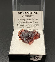 Garnet Spessartine #4 Thumbnail Specimen (Navegadora, Brazil)