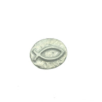 Ichthys Christian Jesus Fish Pocket Charm Lead-free Pewter Stone