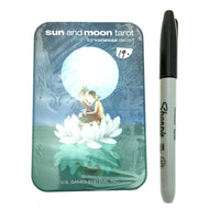 Sun and Moon Tarot Cards Small Deck in a Tin (Pocket Sized Travel Tarot Deck)