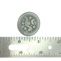 Moon and Stars Pocket Charm Lead-free Pewter Stone
