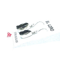 Moldavite Tektite Impact Space Glass Raw Gems Sterling Silver Drop Dangle Earrings