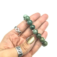 Jade Gemstone Bead Stretch Elastic Stone Bracelet