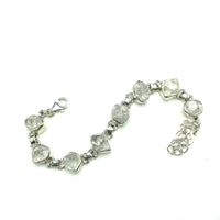 Herkimer Diamond DT Raw Crystals Gemstone Sterling Silver Bracelet