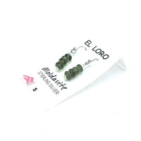 Moldavite Tektite Impact Space Glass Faceted Rondelle Gems Sterling Silver Drop Dangle Earrings