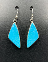 Kingman Turquoise #1 Natural Sterling Silver Dangle Earrings