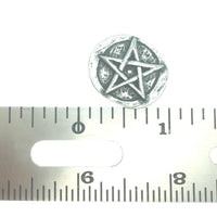 Pentagram Pentacle Pocket Charm Lead-free Pewter Stone