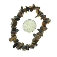 Tiger Eye Stone Chip Large Bead Stretch Elastic Stone Bracelet