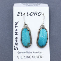 Sierra Nevada Turquoise #1 Natural Sterling Silver Dangle Earrings