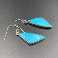 Kingman Turquoise #1 Natural Sterling Silver Dangle Earrings