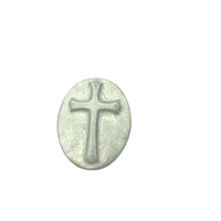 Latin Cross Pocket Charm Lead-free Pewter Stone