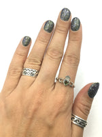 Moldavite Natural Tektite Faceted Claddaugh Celtic Sterling Silver Ring