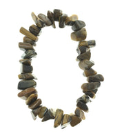 Tiger Eye Stone Chip Large Bead Stretch Elastic Stone Bracelet