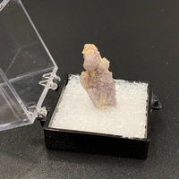 Fluorite on Quartz aft. Laumontite #2 Thumbnail Specimen (Cripple Creek, CO)