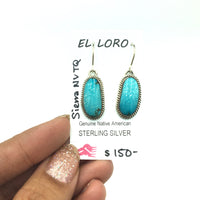Sierra Nevada Turquoise #1 Natural Sterling Silver Dangle Earrings