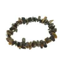 Tiger Eye Stone Chip Large Bead Stretch Elastic Stone Bracelet