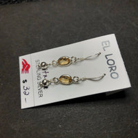 Citrine Golden Faceted Sterling Silver Dangle Earrings