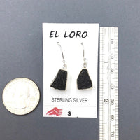Moldavite Tektite Impact Space Glass Raw Gems Sterling Silver Drop Dangle Earrings