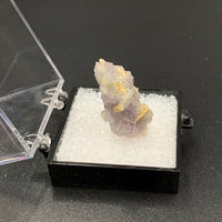 Fluorite on Quartz aft. Laumontite #3 Thumbnail Specimen (Cripple Creek, CO)