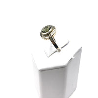 Moldavite Natural Tektite Faceted Celtic Knotwork US Size 9 Sterling Silver Ring