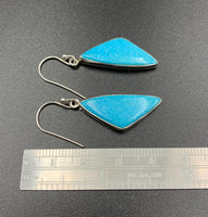 Kingman Turquoise #1 Natural Sterling Silver Dangle Earrings