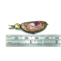 Mexican Jelly Opal & Faceted Sphene Rainbow Fire Sterling Silver Pendant