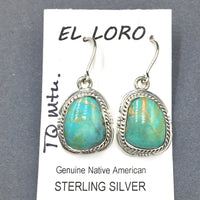 Turquoise Mountain #1 Natural Sterling Silver Dangle Earrings