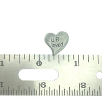 Heart Pocket Charm Lead-free Pewter Stone
