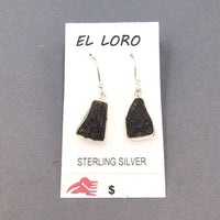 Moldavite Tektite Impact Space Glass Raw Gems Sterling Silver Drop Dangle Earrings