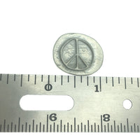 Peace Sign Pocket Charm Lead-free Pewter Stone