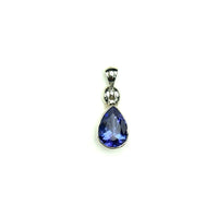 Tanzanite Violet Gem Faceted Teardrop Natural Gemstone Sterling Silver Pendant