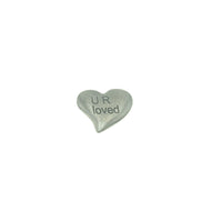 Heart Pocket Charm Lead-free Pewter Stone