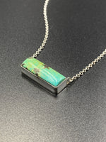 Kingman Turquoise #1 Contemporary Natural Sterling Silver Pendant Necklace