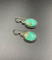 Kingman Turquoise #12 Natural Sterling Silver Dangle Earrings