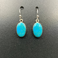 Kingman Turquoise #13 Natural Sterling Silver Dangle Earrings