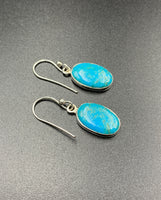 Kingman Turquoise #13 Natural Sterling Silver Dangle Earrings