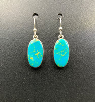Kingman Turquoise #14 Natural Sterling Silver Dangle Earrings