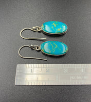 Kingman Turquoise #14 Natural Sterling Silver Dangle Earrings