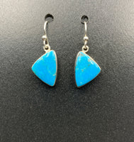 Kingman Turquoise #15 Natural Sterling Silver Dangle Earrings