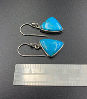 Kingman Turquoise #15 Natural Sterling Silver Dangle Earrings