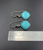 Kingman Turquoise #17 Natural Sterling Silver Dangle Earrings