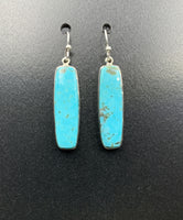 Kingman Turquoise #18 Natural Sterling Silver Dangle Earrings