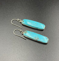 Kingman Turquoise #18 Natural Sterling Silver Dangle Earrings
