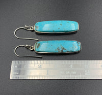 Kingman Turquoise #18 Natural Sterling Silver Dangle Earrings