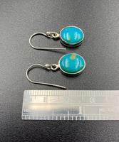 Kingman Turquoise #19 Natural Sterling Silver Dangle Earrings