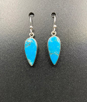 Kingman Turquoise #20 Natural Sterling Silver Dangle Earrings